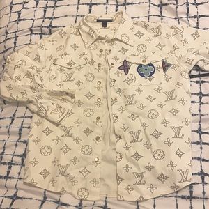 Louis Vuitton White Denim Monogram Jacket